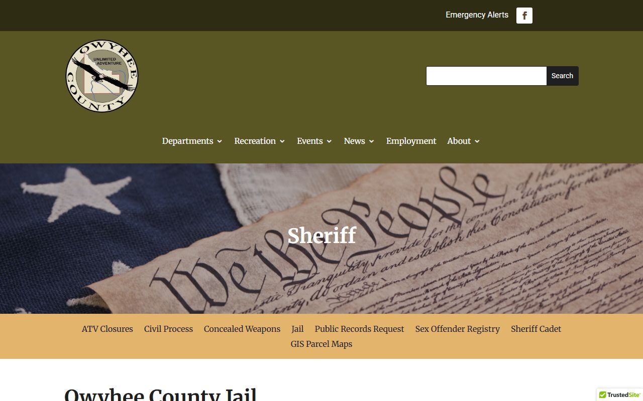 Owyhee County Jail roster and facility information page
